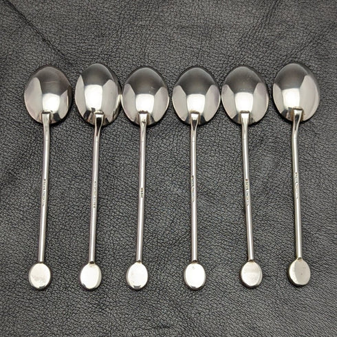ヴィンテージ 純銀 ティースプーン6本セット オパール装飾 ケース入り
